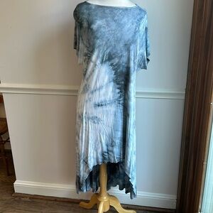 Lovetanjane Blue Tiedye Hi low hem maxi dress Medium EUC